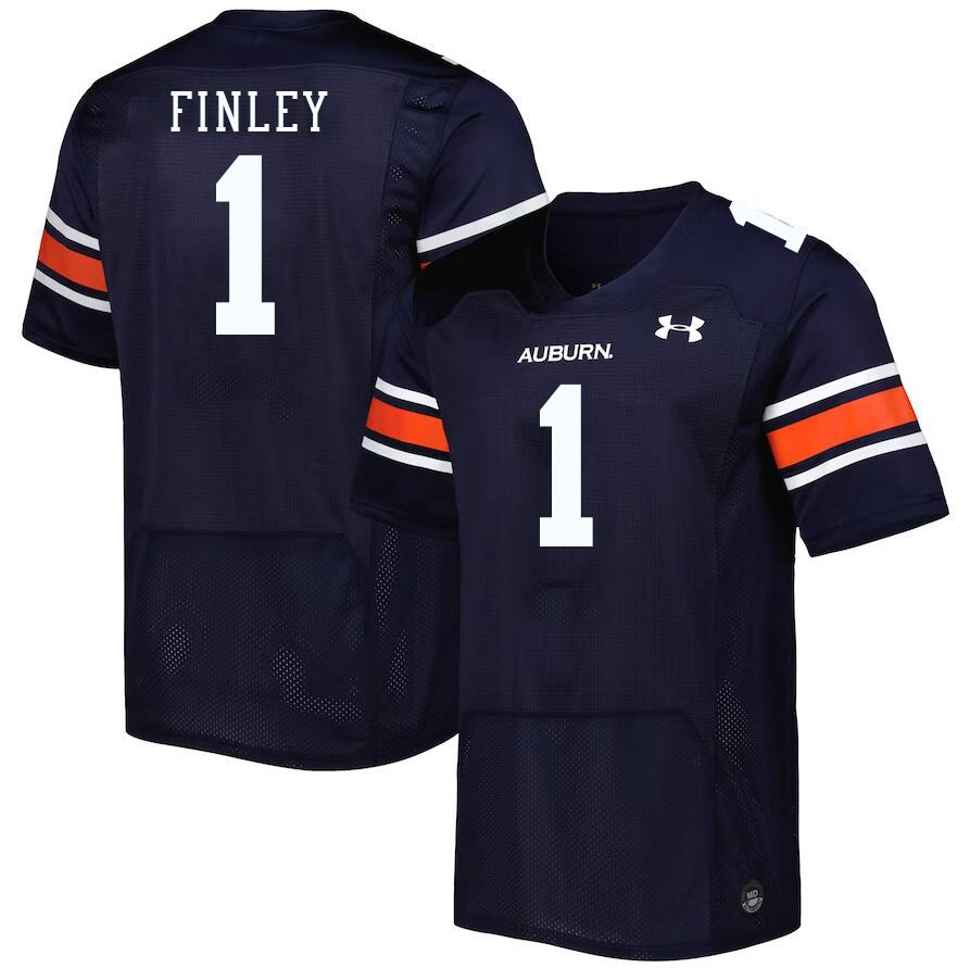 Men #1 T.J. Finley Auburn Tigers College Football Jerseys Stitched-Navy - Click Image to Close